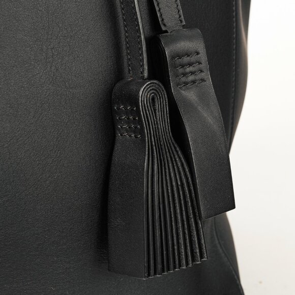 Celine Large Cabas Phantom Black Tassel Leather Tote Bag - Picture 9 of 12